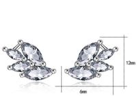 1 Pair Lady Wings Inlay Copper Zircon Ear Studs main image 2