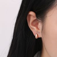 1 Pair Basic Water Droplets Stainless Steel 18K Gold Plated Ear Studs main image 5