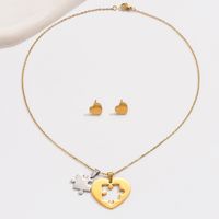 Simple Style Heart Shape Stainless Steel Jewelry Set main image 4