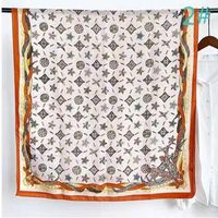 Women's Elegant Polka Dots Cotton And Linen Polyester Printing Silk Scarves sku image 28