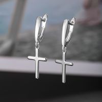 1 Pair Xuping Simple Style Cross Plating Copper Alloy 18k Gold Plated Rose Gold Plated White Gold Plated Drop Earrings main image 7
