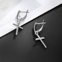 1 Pair Xuping Simple Style Cross Plating Copper Alloy 18k Gold Plated Rose Gold Plated White Gold Plated Drop Earrings main image 8