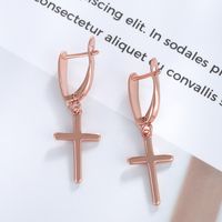 1 Pair Xuping Simple Style Cross Plating Copper Alloy 18k Gold Plated Rose Gold Plated White Gold Plated Drop Earrings main image 10