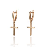 1 Pair Xuping Simple Style Cross Plating Copper Alloy 18k Gold Plated Rose Gold Plated White Gold Plated Drop Earrings main image 12