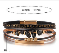 Simple Style Solid Color Pu Leather Plating Women's Wristband main image 2