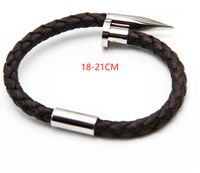 Ethnic Style Solid Color Stainless Steel Leather Women's Bangle main image 2