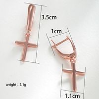 1 Pair Xuping Simple Style Cross Plating Copper Alloy 18k Gold Plated Rose Gold Plated White Gold Plated Drop Earrings sku image 1