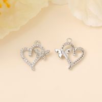 Ig Style Glam Romantic Heart Shape Butterfly Copper Plating Inlay Zircon 18k Gold Plated White Gold Plated Jewelry Accessories sku image 2