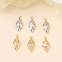 Casual Elegant Simple Style Leaf Copper Plating Inlay Zircon 18k Gold Plated White Gold Plated Jewelry Accessories main image 1