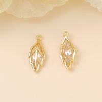 Casual Elegant Simple Style Leaf Copper Plating Inlay Zircon 18k Gold Plated White Gold Plated Jewelry Accessories main image 3