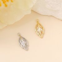 Casual Elegant Simple Style Leaf Copper Plating Inlay Zircon 18k Gold Plated White Gold Plated Jewelry Accessories main image 6