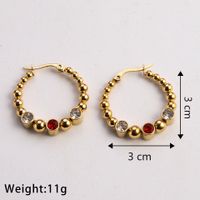 1 Pair Casual Classic Style Commute Spiral Twist Plating Inlay 304 Stainless Steel Rhinestones 18K Gold Plated Earrings main image 2