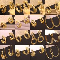 1 Pair Ig Style Simple Style Oversized C Shape O-shape Spiral Polishing Plating Copper 18k Gold Plated Earrings main image 3