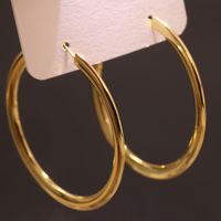 1 Pair Ig Style Simple Style Oversized C Shape O-shape Spiral Polishing Plating Copper 18k Gold Plated Earrings main image 7