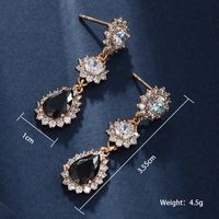 1 Paire Glamour Xuping Brillant Les Gouttelettes D'eau Fleur Placage Incruster Alliage Alliage De Cuivre Pierres Précieuses Artificielles Plaqué Or 18k Boucles D'oreilles sku image 2