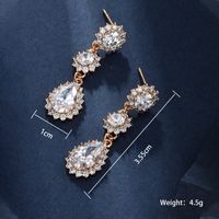 1 Pair Glam Xuping Shiny Water Droplets Flower Plating Inlay Alloy Copper Alloy Artificial Gemstones 18k Gold Plated Drop Earrings main image 3