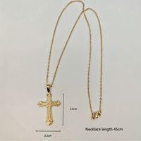 Classic Style Cross Stainless Steel Inlay Rhinestones Pendant Necklace main image 2