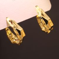 1 Pair Ig Style Simple Style Oversized C Shape O-shape Spiral Polishing Plating Copper 18k Gold Plated Earrings main image 5