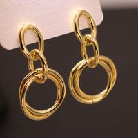 1 Pair Ig Style Simple Style Oversized C Shape O-shape Spiral Polishing Plating Copper 18k Gold Plated Earrings main image 4