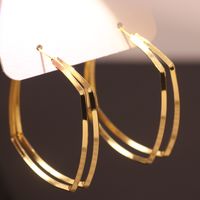 1 Pair Ig Style Simple Style Oversized C Shape O-shape Spiral Polishing Plating Copper 18k Gold Plated Earrings main image 8