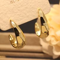 1 Pair Ig Style Simple Style Oversized C Shape O-shape Spiral Polishing Plating Copper 18k Gold Plated Earrings main image 10