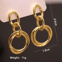 1 Pair Ig Style Simple Style Oversized C Shape O-shape Spiral Polishing Plating Copper 18k Gold Plated Earrings sku image 14