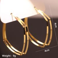 1 Pair Ig Style Simple Style Oversized C Shape O-shape Spiral Polishing Plating Copper 18k Gold Plated Earrings sku image 9