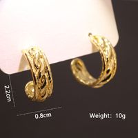 1 Pair Ig Style Simple Style Oversized C Shape O-shape Spiral Polishing Plating Copper 18k Gold Plated Earrings sku image 5