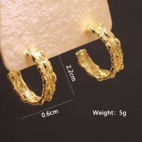 1 Paar Ig-stil Einfacher Stil Überdimensioniert C-form O-form Spiral- Polieren Überzug Kupfer 18 Karat Vergoldet Ohrringe sku image 6
