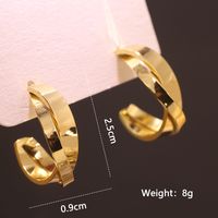 1 Pair Ig Style Simple Style Oversized C Shape O-shape Spiral Polishing Plating Copper 18k Gold Plated Earrings sku image 8
