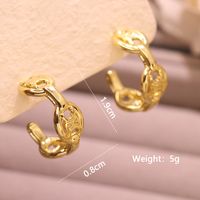 1 Pair Ig Style Simple Style Oversized C Shape O-shape Spiral Polishing Plating Copper 18k Gold Plated Earrings sku image 7