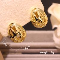1 Pair Ig Style Simple Style Oversized C Shape O-shape Spiral Polishing Plating Copper 18k Gold Plated Earrings sku image 12