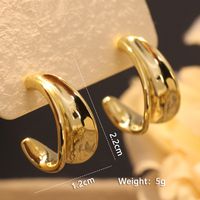 1 Pair Ig Style Simple Style Oversized C Shape O-shape Spiral Polishing Plating Copper 18k Gold Plated Earrings sku image 4