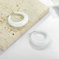 1 Pair Simple Style Oval Spray Paint 304 Stainless Steel Earrings main image 3