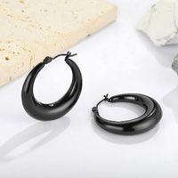 1 Pair Simple Style Oval Spray Paint 304 Stainless Steel Earrings sku image 1