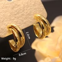 1 Paar Ig-stil Einfacher Stil Überdimensioniert C-form O-form Spiral- Polieren Überzug Kupfer 18 Karat Vergoldet Ohrringe sku image 1