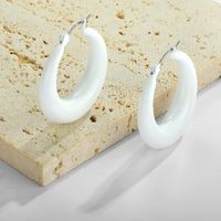 1 Pair Simple Style Oval Spray Paint 304 Stainless Steel Earrings main image 7