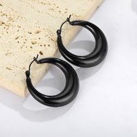 1 Pair Simple Style Oval Spray Paint 304 Stainless Steel Earrings main image 8