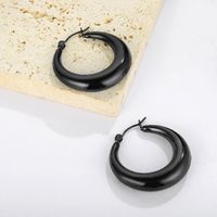 1 Pair Simple Style Oval Spray Paint 304 Stainless Steel Earrings main image 10
