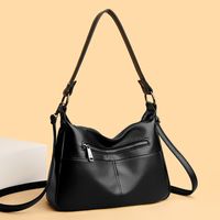 Women's Pu Solid Color Vintage Style Sewing Thread Square Zipper Shoulder Bag main image 3