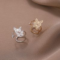 1 Piece Ig Style Butterfly Plating Inlay Metal Zircon Ear Cuffs main image 1
