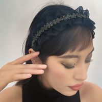 Women's Simple Style Solid Color Lace Pleated Hair Band main image 4