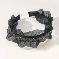 Women's Simple Style Solid Color Lace Pleated Hair Band main image 5