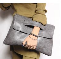 Unisex Medium Pu Leather Solid Color Classic Style Square Magnetic Buckle Envelope Bag sku image 2