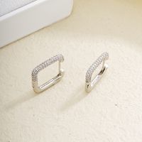 1 Pair Ig Style Simple Style Square Plating Inlay Copper Zircon White Gold Plated Earrings main image 4
