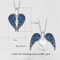 Ig Style Simple Style Heart Shape Wings Copper Zircon Pendant Necklace In Bulk main image 2