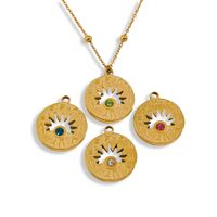 304 Stainless Steel 14K Gold Plated Simple Style Round Zircon Pendant Necklace main image 5