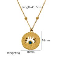304 Stainless Steel 14K Gold Plated Simple Style Round Zircon Pendant Necklace sku image 3