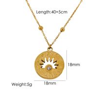 304 Stainless Steel 14K Gold Plated Simple Style Round Zircon Pendant Necklace sku image 4