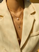 Simple Style Commute Solid Color Copper Layered Necklaces In Bulk main image 8
